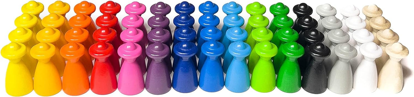 Spieltz große Spielfiguren aus Holz, Personen mit Hut, 4 cm hoch (20x40 mm), Sets - farblich gemischt