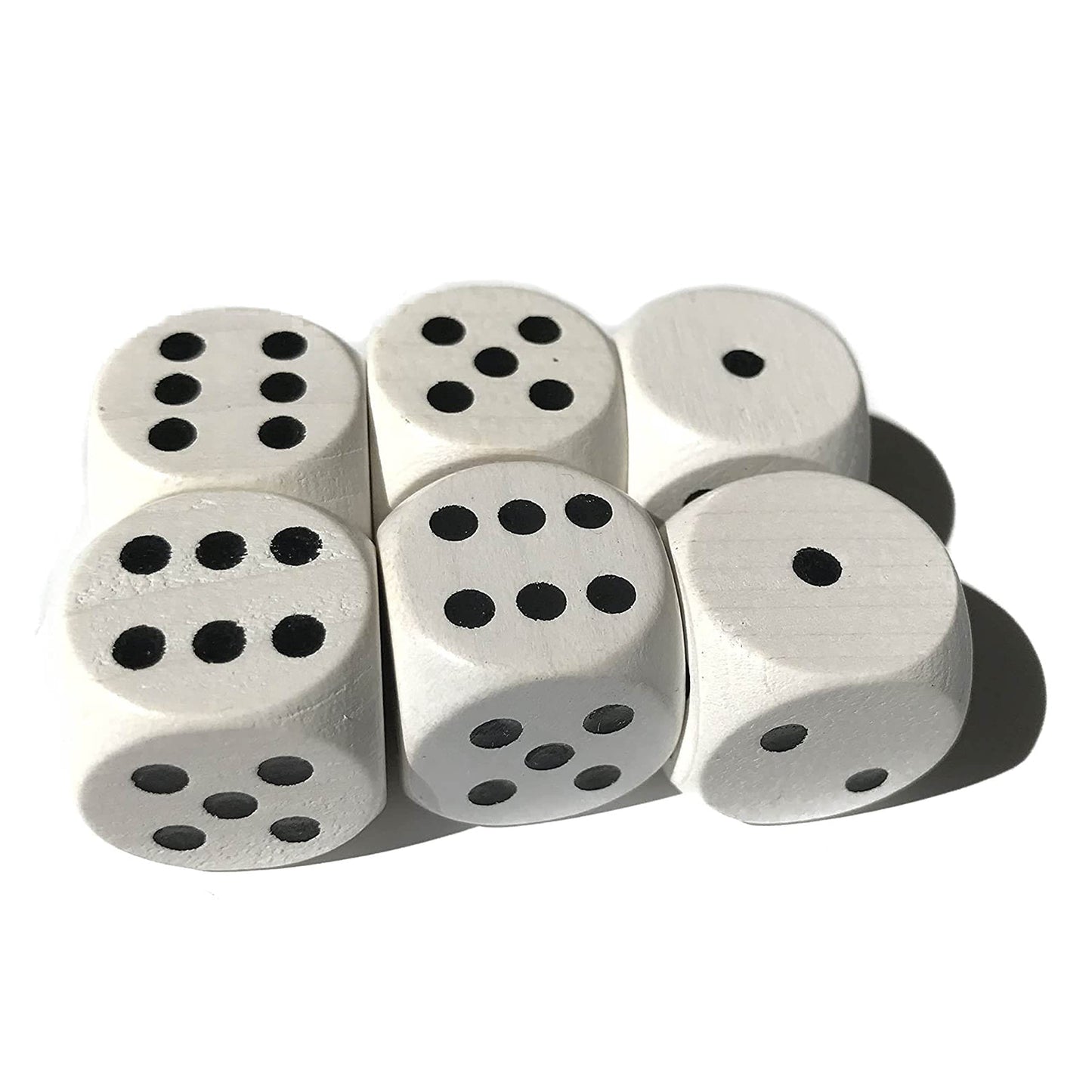 Spieltz große Augenwürfel aus Holz, 20 mm, weiß oder schwarz