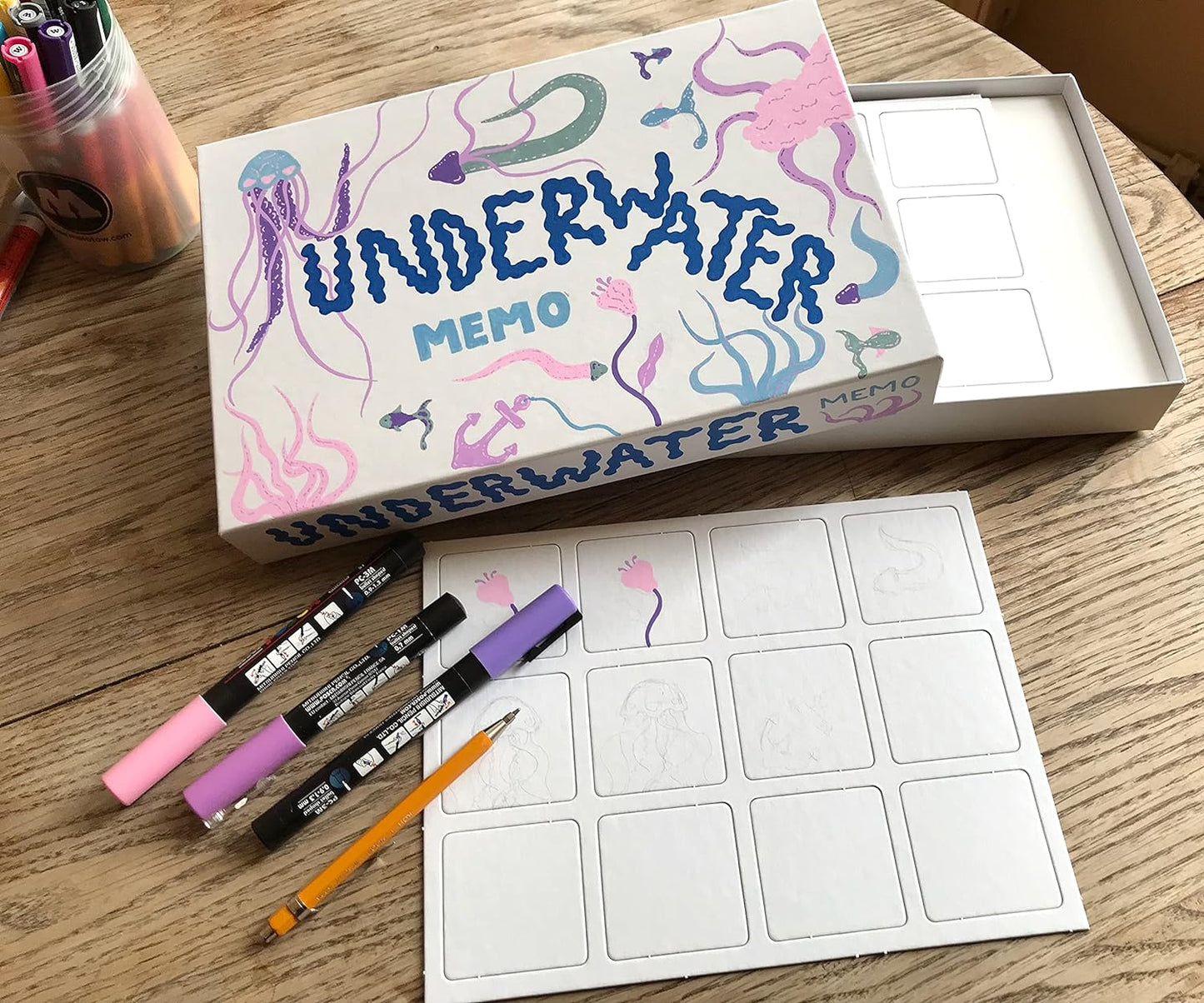 Spieltz DIY Memo Spiel: Blanko Memo-Karten + Blanko-Box