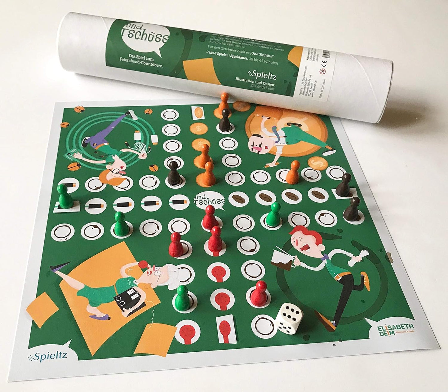 Spieltz 3518: Und Tschüss das Business Ludo zum Feierabend Countdown