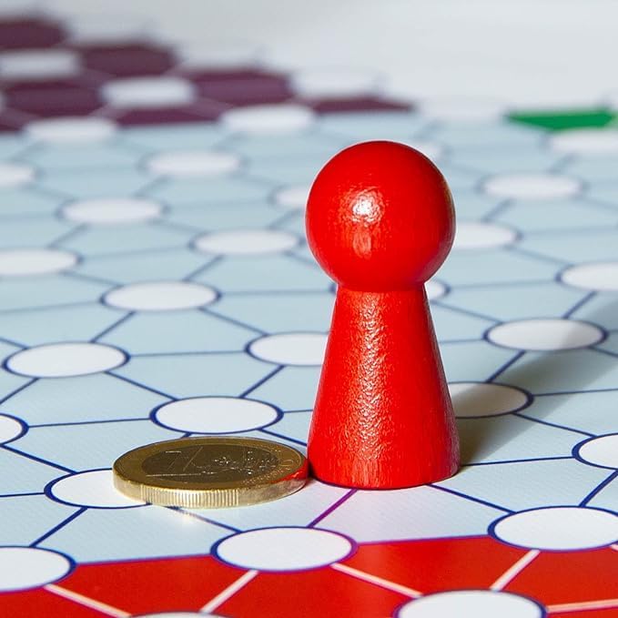 Spieltz Spielmaterial-Set für Ludo groß: Halmakegel 19/40 mm, Würfel 20 mm