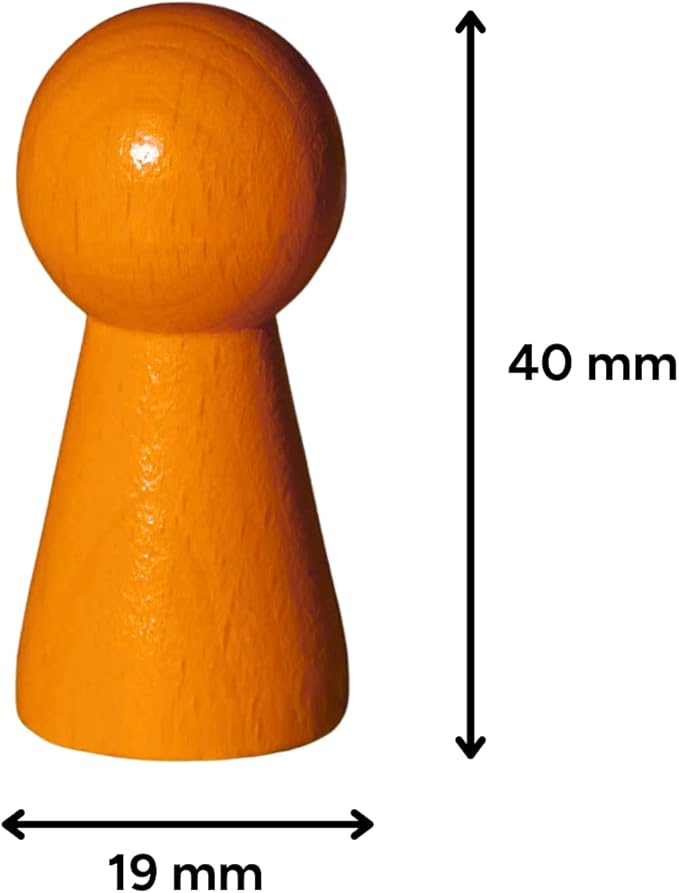 Spieltz große Spielfiguren aus Holz, Halmakegel 19x40 mm, für Brettspiele, farblich gemischt, verschiedene Sets verfügbar