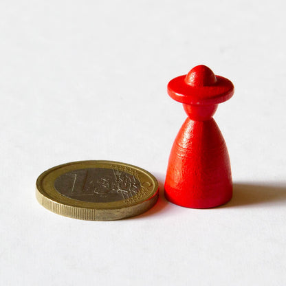 Spieltz Spielfiguren Halmakegel / Personen mit Hut 13x26 mm, farblich gemischt, verschiedene Farbsets verfügbar