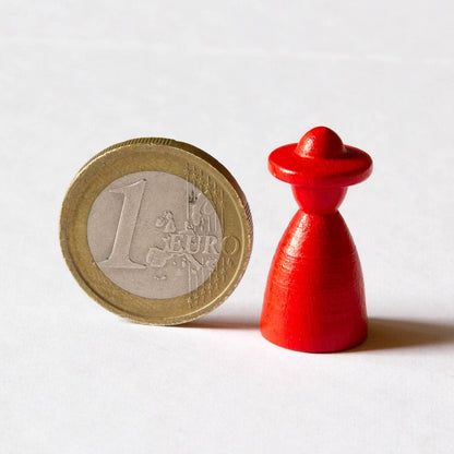 Spieltz Spielfiguren Halmakegel / Personen mit Hut 13x26 mm, farblich gemischt, verschiedene Farbsets verfügbar
