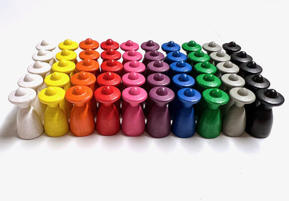 Spieltz Spielfiguren Halmakegel / Personen mit Hut 13x26 mm, farblich gemischt, verschiedene Farbsets verfügbar