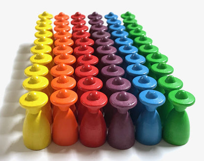 Spieltz Spielfiguren Halmakegel / Personen mit Hut 13x26 mm, farblich gemischt, verschiedene Farbsets verfügbar