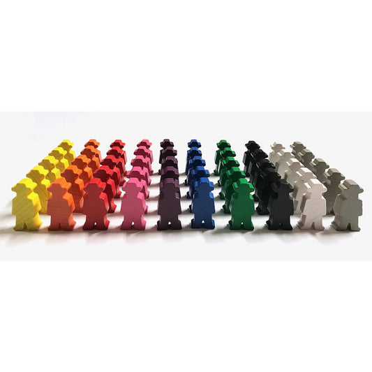Spieltz Spielfiguren aus Holz mit Hut, Cowboys 15x30x8 mm, Set -  farblich gemischt, für Brettspiele